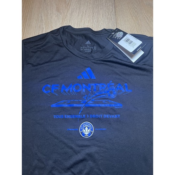 adidas Tops - Adidas Women's Standard CF Vintage World‎ Pre-Game T-Shirt, Black/Fc Montreal L